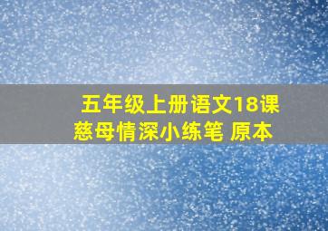 五年级上册语文18课慈母情深小练笔 原本